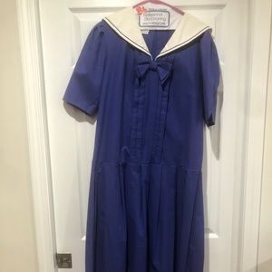 Laura Ashley Classic Vintage Maxi Dress In The old English Nautical Style